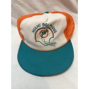 Vintage 1980s NFL Football Snapback Hat Cap 2Bar Helmet MIAMI DOLPHINS Marino